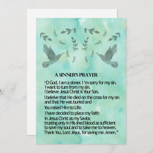 Een Sinnersgebed Feestdagenkaart (Voorkant / Achterkant)