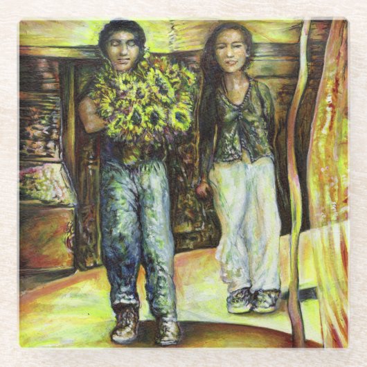 Een Sixtijnse Chape I fase van een ChaIenge Glazen Onderzetter (Voorkant)