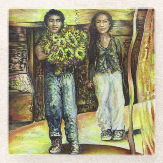 Een Sixtijnse Chape I fase van een ChaIenge Glazen Onderzetter (Voorkant)