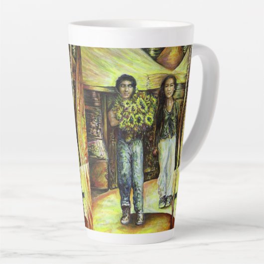 Een Sixtijnse Chape I fase van een ChaIenge Latte Mok (Rechterhoek)