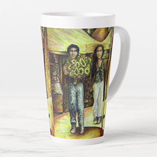 Een Sixtijnse Chape I fase van een ChaIenge Latte Mok (Rechterhoek)