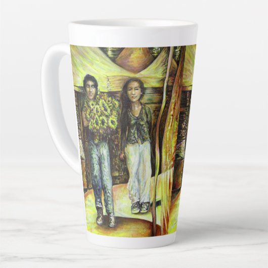 Een Sixtijnse Chape I fase van een ChaIenge Latte Mok (Linkerhoek)