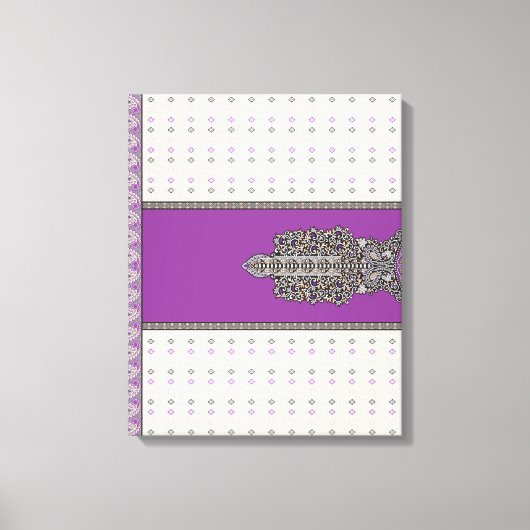 Een  sjaal die paarse en bruine tinten combineert, canvas afdruk (Voorkant)