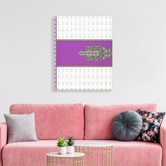 Een  sjaal die paarse en bruine tinten combineert, canvas afdruk (Insitu (Woonkamer))