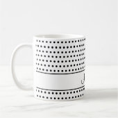Een Sjabloon voor Jouw naam, zwarte Stippen op wit Koffiemok (Links)