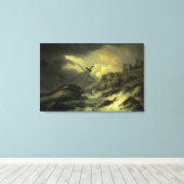 Een sjiitisch schip dat 'The Dutton' zou zijn Canvas Afdruk (Insitu (Houten vloer))