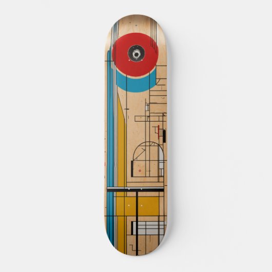 Een skateboard deck met een illustratie geïnspiree (Voorkant)