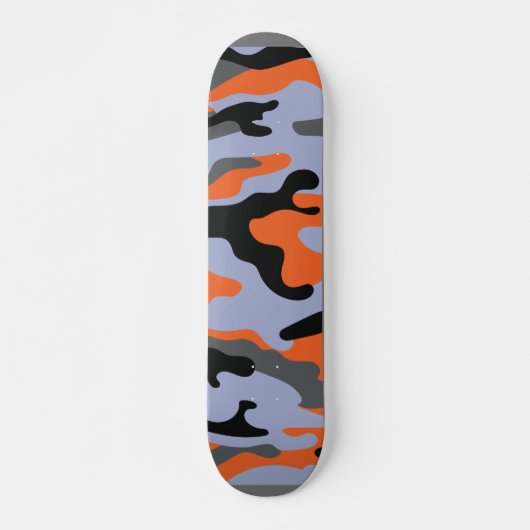 Een skateboard met een levendig design erop. (Voorkant)