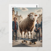 Een Skateboard Sheep Koe Hybrid Briefkaart (Voorkant / Achterkant)