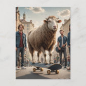 Een Skateboard Sheep Koe Hybrid Briefkaart (Voorkant)