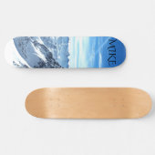 Een skateboard voor een scène in de bergen, een aa (Horizontaal)