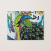 Een skateboarden pauw legpuzzel (Horizontaal)