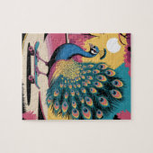 Een skateboarden pauw legpuzzel (Horizontaal)