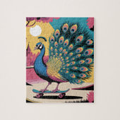 Een skateboarden pauw legpuzzel (Verticaal)