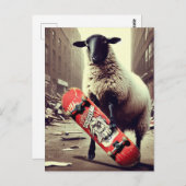 Een skateboardschaap briefkaart (Voorkant / Achterkant)