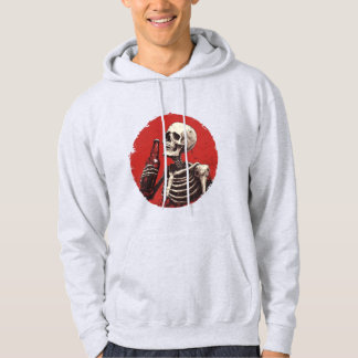 Een skelet drink uit een bierflesje hoodie