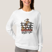 Een skeletachtige cowboy die zijn pet tipt t-shirt (Voorkant)