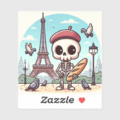 Een skeletkunstenaar in Parijs Sticker (Vel)