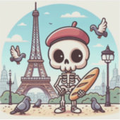 Een skeletkunstenaar in Parijs Sticker (Voorkant)