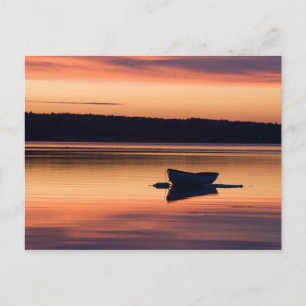 Een skiff bij zonsopgang in Eggemoggin Reach in Li Briefkaart