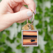 Een skiff bij zonsopgang in Eggemoggin Reach in Li Sleutelhanger (Hand)