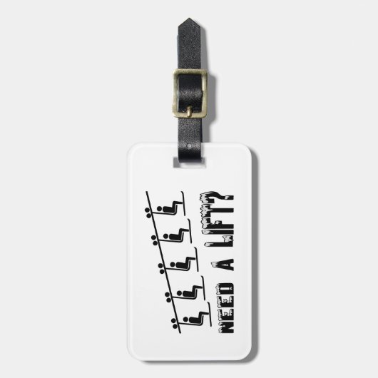 Een skilift nodig bagagelabel (Voorkant verticaal)