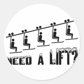 Een skilift nodig ronde sticker