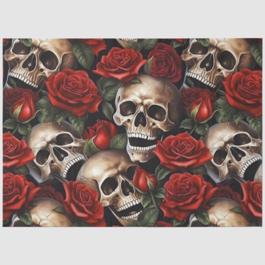 Een Skull and Roses-serie ontwerp 6 Tissuepapier (Voorkant)