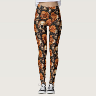Een Skull and Roses-serie ontwerp 9 Leggings