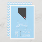Een Sky Blue Las Vegas, Nevada Wedding Invitation Kaart (Voorkant / Achterkant)
