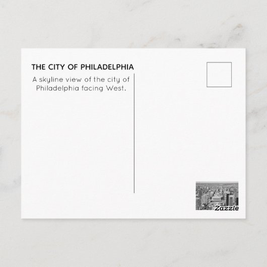 Een skyline-uitzicht van Philadephia Briefkaart (Achterkant)