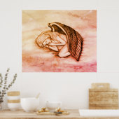 Een slaapengel op de hemelwolken in de marmer poster (Keuken)