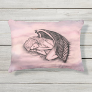 Een slaapengel op hemelwolken buitenkussen