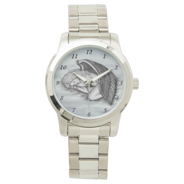 Een slaapengel op hemelwolken horloge (Voorkant)