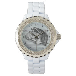 Een slaapengel op hemelwolken horloge