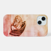 Een slaapengel op hemelwolken iPhone 15 case (Achterkant horizontaal)