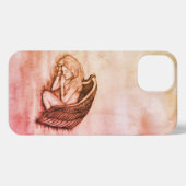 Een slaapengel op hemelwolken iPhone hoesje (Achterkant horizontaal)