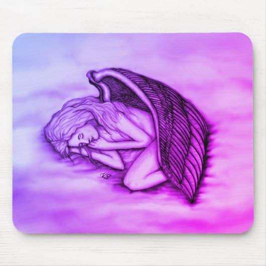 Een slaapengel op hemelwolken muismat (Voorkant)