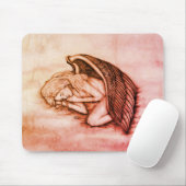 Een slaapengel op hemelwolken muismat (Met muis)