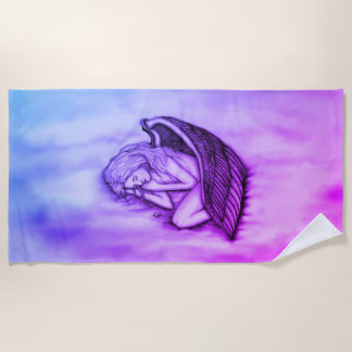 Een slaapengel op hemelwolken strandlaken