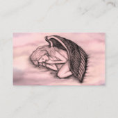 Een slaapengel op hemelwolken visitekaartje (Achterkant)