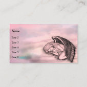 Een slaapengel op hemelwolken visitekaartje (Voorkant)