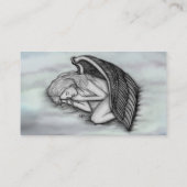 Een slaapengel op hemelwolken visitekaartje (Achterkant)