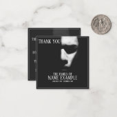 Een slaapgezicht in een halve schaduw notitiekaartje (Voorkant / Achterkant in situ)