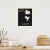 Een slaapgezicht in een halve schaduw-poster poster (Keuken)