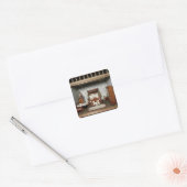 Een slaapkamer in 'Mrs Bryant's Pleasure', c.1860 Vierkante Sticker (Envelop)