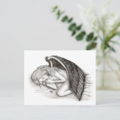 Een slaappgel, zwart en wit briefkaart (Staand voorkant)