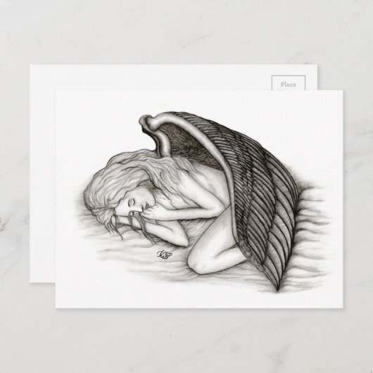 Een slaappgel, zwart en wit briefkaart (Voorkant / Achterkant)