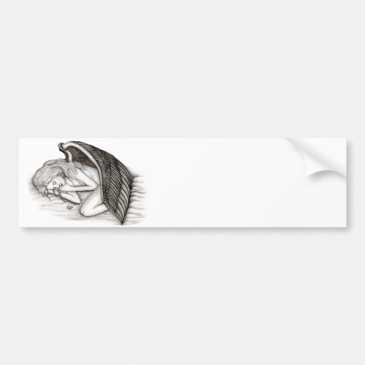 Een slaappgel, zwart en wit bumpersticker (Voorkant)