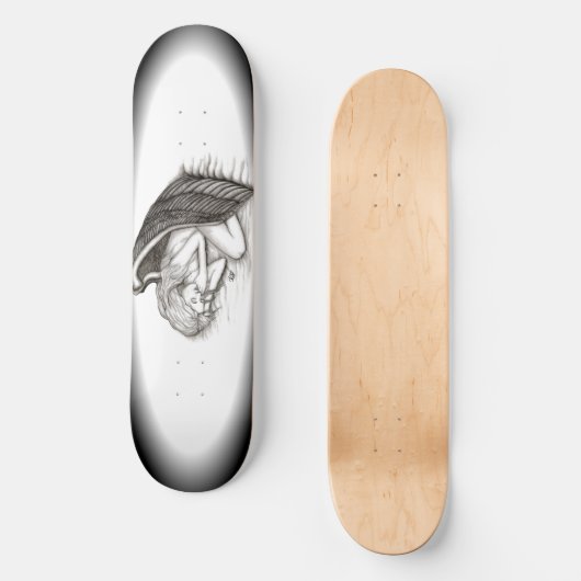 Een slaappgel, zwart en wit skateboard (Voorkant)